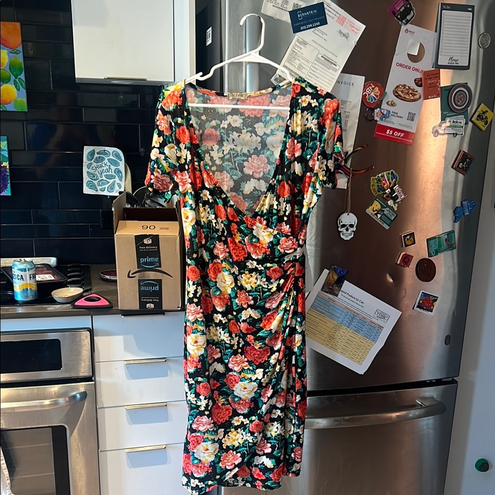 Floral Black Dress